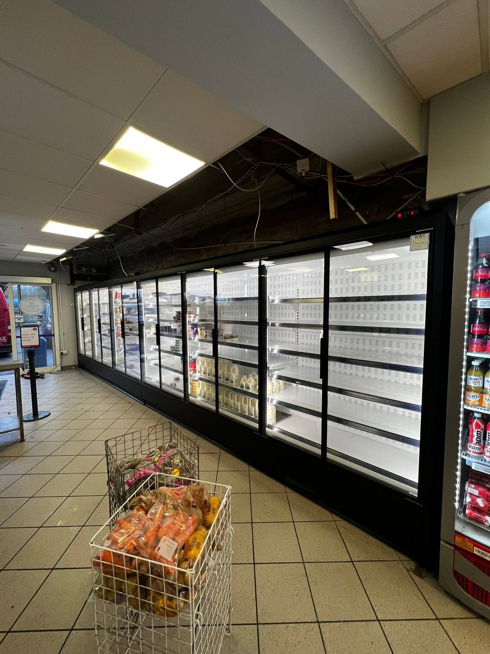 New glass-door display cabinets in a shop