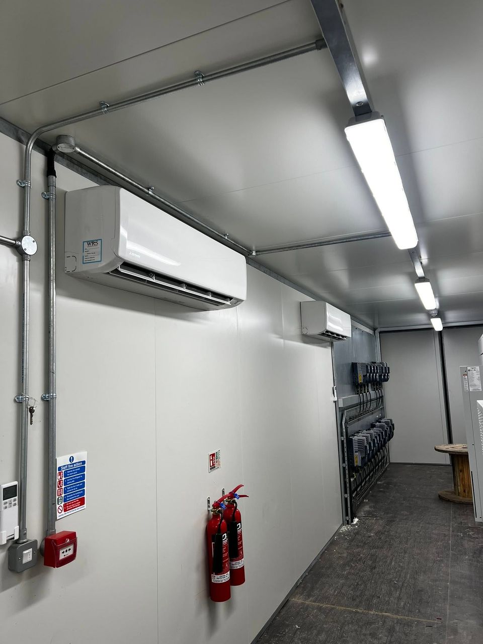 Air conditioning unit inside the machinery control room